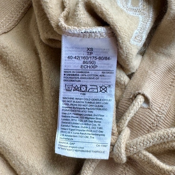 GAP Classic Casual Style Camel Beige Soft Fleece Jogger Sweatpants Size XS - Picture 6 of 13